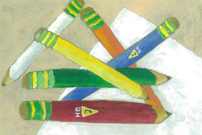 Painting of pencils by Gene McCormick